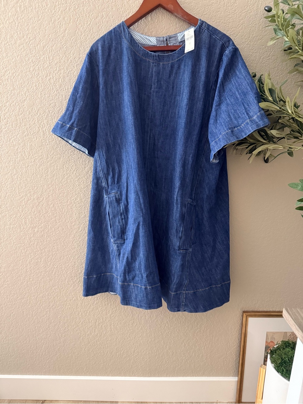 Maeve Anthropologie The Emmy Denim Mini Dress A-Line Pocket Shift Dress - Picture 4 of 6